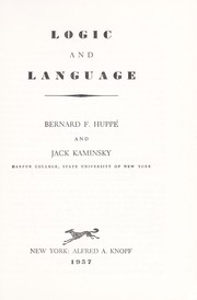 Cover of: Logic and language