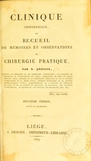 Cover of: Clinique chirurgicale, ou, recueil de m©♭moires et observations de chirurgie pratique