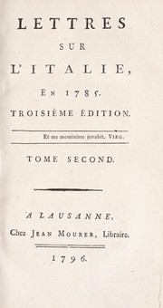 Cover of: Lettres sur l'Italie, en 1785