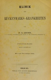 Cover of: Klinik der R©ơckenmarks-Krankheiten by Ernst von Leyden