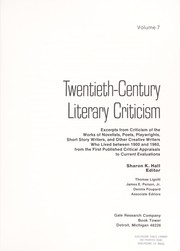 Cover of: Twentieth-Century Literary Criticism (Twentieth Century Literary Criticism)