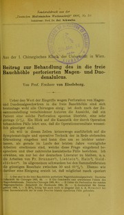 Cover of: Beitrag zur Behandlung des in die freie Bauchh©œhle perforierten Magen- und Duodenalulcus