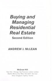 Cover of: Buying and managing residential real estate