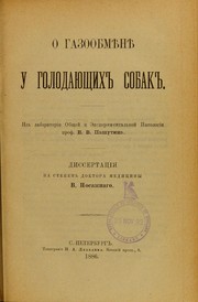 O gasoobmienie u golodaiushchikh sobak by Vasilii Danilovich Posazhnyi