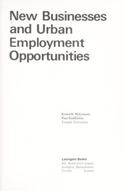 Cover of: New businesses and urban employment opportunities