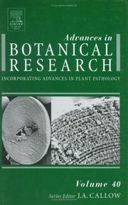 Cover of: Advances in Botanical Research, Volume 40 (Advances in Botanical Research) by J. A. Callow