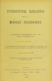 Cover of: Interstitial keratitis from a modern standpoint