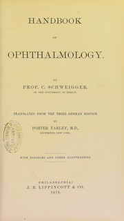 Cover of: Handbook of ophthalmology