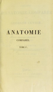 Cover of: Le©ʹons d ́anatomie compar©♭e de G. Cuvier