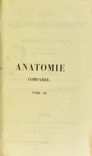 Cover of: Le©ʹons d ́anatomie compar©♭e de G. Cuvier