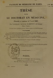 Cover of: Th©·se pour le doctorat en m©♭decine: pr©♭sent©♭e et soutenue le 7 avril 1840