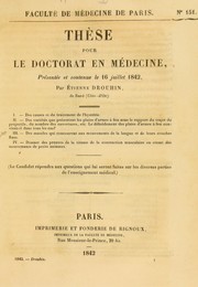 Cover of: Th©·se pour le doctorat en m©♭decine: pr©♭sent©♭e et soutenue le 16 juillet 1842