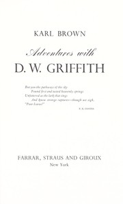 Cover of: Adventures with D. W. Griffith.