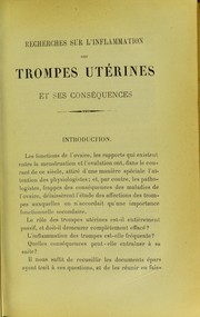 Recherches sur l'inflammation des trompes ut©♭rines et ses cons©♭quences by Ed Seuvre