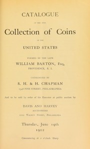 Cover of: Catalogue of the fine collection of coins of the United States formed by the late William Barton ...