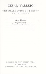 Cover of: César Vallejo by Franco, Jean.