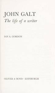 Cover of: John Galt: the life of a writer