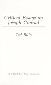 Cover of: Critical essays on Joseph Conrad by [edited by] Ted Billy.