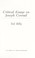 Cover of: Critical essays on Joseph Conrad