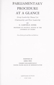 Cover of: Parliamentary procedure at a glance | O. Garfield Jones