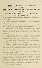 Cover of: [Report 1937] | Amble by the Sea (England). Urban District Council