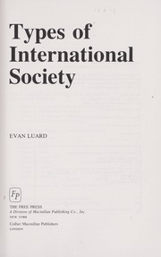 Cover of: Types of international society