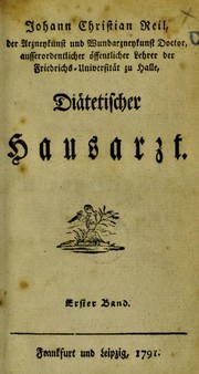 Cover of: Di©Þtetischer Hausarzt by Johann Christian Reil