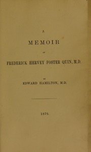 Cover of: A memoir of Frederick Hervey Foster Quin