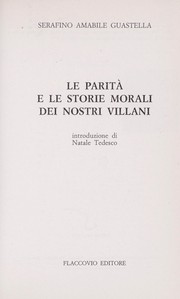 Cover of: Le parita   e le storie morali dei nostri villani