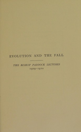 Evolution and the fall by Francis J. Hall