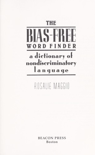 The Bias Free Word Finder 1992 Edition Open Library