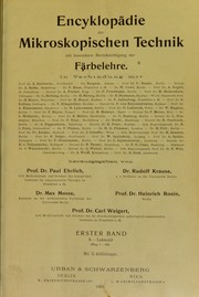 Cover of: Encyklopädie der mikrospischen Technik: mit besonderer Berücksichtigung der Färbelehr