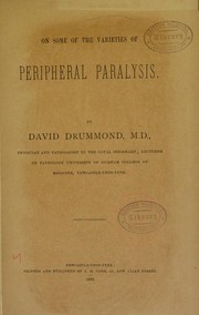 Cover of: On some varieties of peripheral paralysis