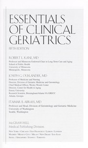 Cover of: Essentials of clinical geriatrics