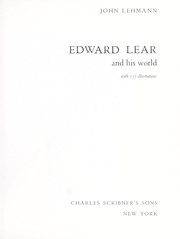 Cover of: Edward Lear and his world by Lehmann, John