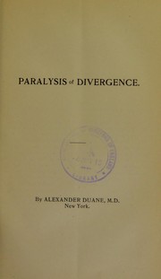 Cover of: Paralysis of divergence