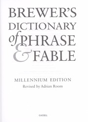 Cover of: Brewer's dictionary of phrase & fable.