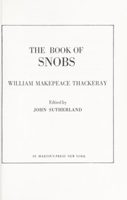 Cover of: The book of snobs by William Makepeace Thackeray