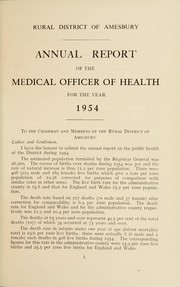 [Report 1954] by Amesbury (England). Rural District Council