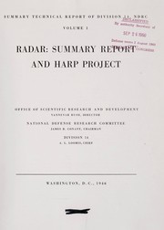 Cover of: Radar: summary report and Harp Project
