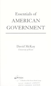 Cover of: Essentials of American government