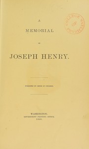 Cover of: A memorial of Joseph Henry