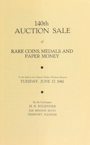 Cover of: 140th auction sale of rare coins, medals, and paper money