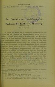 Cover of: Zur Casuistik des Sanduhrmagens by Eiselsberg, Anton Freiherr von, Eiselsberg, Anton Freiherr von