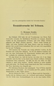 Teratoidversuche bei Tritonen by Hermann Josephy