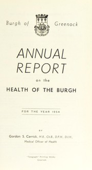 Cover of: [Report 1954] | Greenock (Scotland). Burgh Council