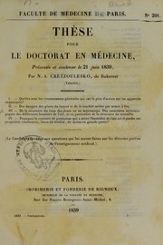 Th©·se pour le doctorat en m©♭decine by N.-A Cretzoulesko