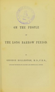 Cover of: On the people of the long barrow period