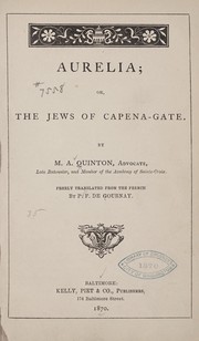 Cover of: Aurelia: or, the Jews of Capena-gate