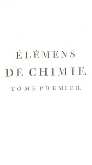 Cover of: El©♭mens de chimie